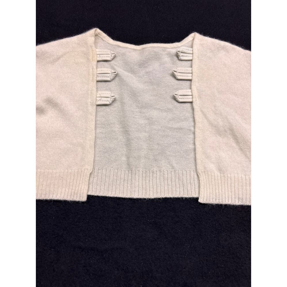 Kooba Cashmere Shrug Ivory Leather Deadstock - Picture 6 of 7